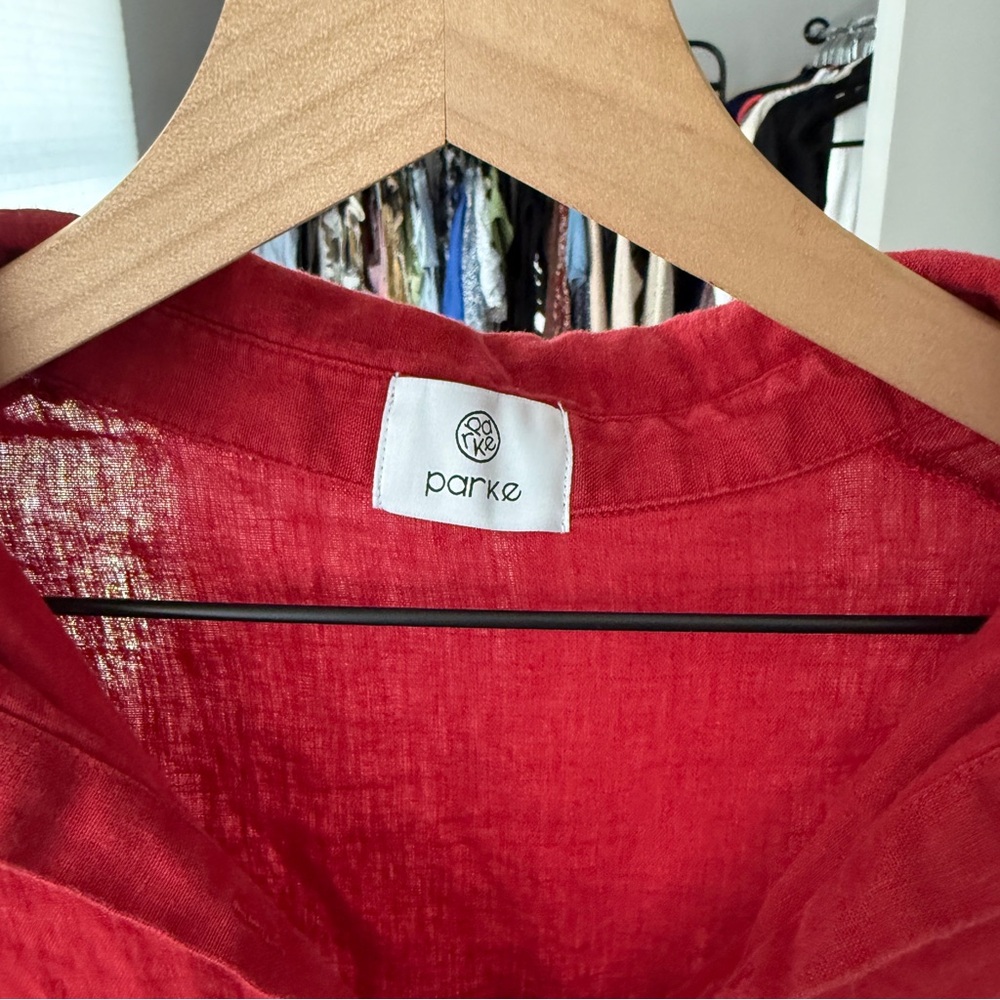 PARKE Oversized Boyfriend Linen Button Down - Picture 4 of 11